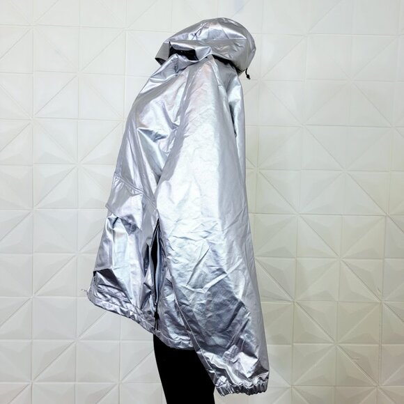 Lululemon Women's Silver Lab Hooded Metallic FullZip Windbreaker Jacket Size XXL - Picture 4 of 9
